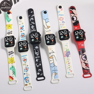 Popkozzi Đồng Hồ Đeo Tay Điện Tử Mặt Vuông In Họa Tiết Hoạt Hình C...