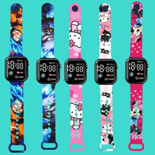 Popkozzi Đồng Hồ Đeo Tay Điện Tử Mặt Vuông In Họa Tiết Hoạt Hình C...