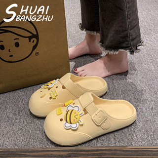 SHUAIBANGZHU dep cross đế cao dép nữ dép bánh mì Chống Trượt Đa dụ...