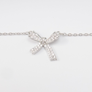 Dây chuyền bạc nư CDE Bow Necklace Silver CDE601902 - Bạc cao cấp...