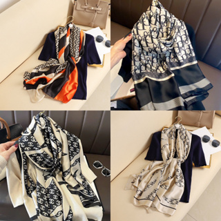 Khăn Choàng Lụa Khăn Lụa Dáng Dài 180x90cm Họa Tiết Thanh Lịch Nhẹ...