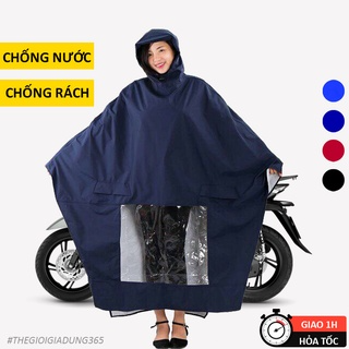 Áo Mưa Đi Xe Máy 1 Người, 2 Người Cánh Dơi Choàng Vải Dù Tổ Ong Ca...