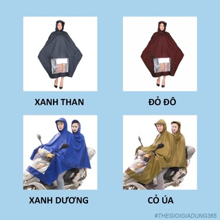 Áo Mưa Đi Xe Máy 1 Người, 2 Người Cánh Dơi Choàng Vải Dù Tổ Ong Ca...