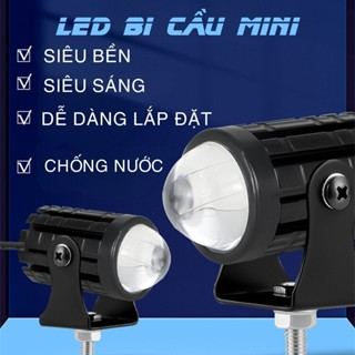 Đèn Trợ Sáng Bi Cầu Mini Đèn Pha Xe Máy Xe Điện Hai Màu Vàng Trắng...