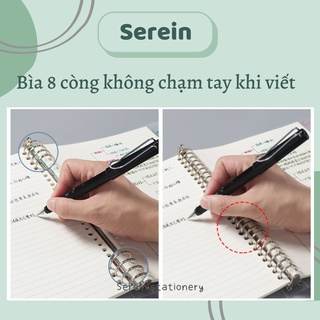 Sổ còng Binder A4 B5 A5 8 còng kèm ruột giấy refill làm planner bu...