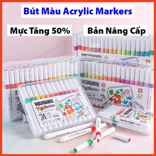 Bút Màu 12/24/36/48/60 Acrylic Marker Vẽ Trên Mọi Chất Liệu Có Thể...
