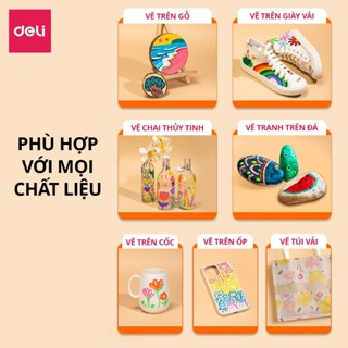 [MỚI] Bút Sơn Acrylic Marker Deli THÊM 80% MỰC - 12/24/36/48/64 Mà...