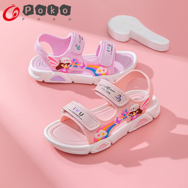 Sandal quai dán đế mềm màu cầu vồng đơn giản thời trang hè cho bé ...