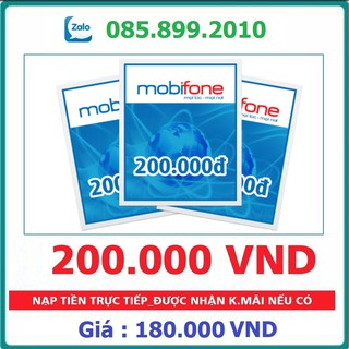 Thẻ Cào Mobifone Mệnh Giá 100K - 50K - 200K ( Nạp Nhanh Chiết Khấu...