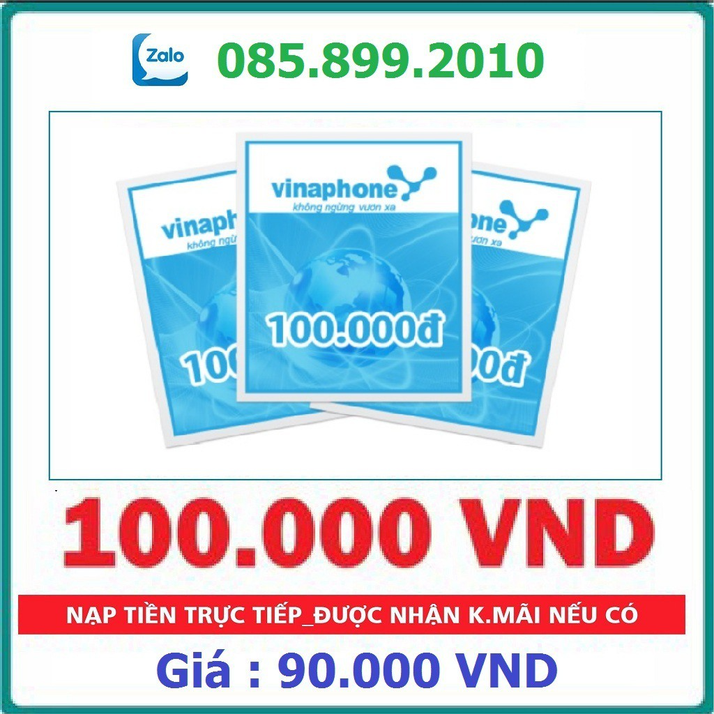 Thẻ Cào Vinaphone Mệnh Giá 100K - 50K - 200K ( Nạp Nhanh Chiết Khấ...