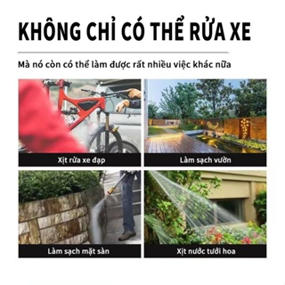 Máy rửa xe không dây dùng pin Lithium máu rửa xe cao áp xe ô tô dù...