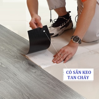 (Hỏa Tốc) Miếng Ván Sàn Nhựa Giả Vân Gỗ Sẵn Keo Bóc Dán Lót Sàn, N...