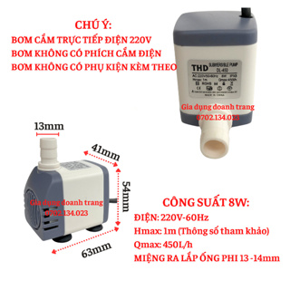 Máy bơm nước chìm mini 4W 8W 13W 16W 18W 25W 30W điện 220V, Bơm qu...