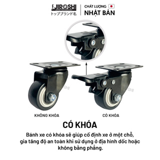Bánh xe đẩy hàng có bạc đạn và khóa JIROSHI Nhật Bản , Bánh xe nhự...