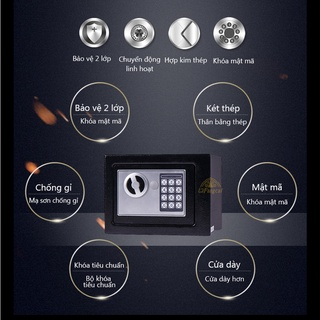 Két sắt an toàn cỡ nhỏ cho mọi gia đình - Két sắt mini khoá - HM66...