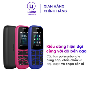 Điện thoại NOKIA 105 4G 2019 bản 2 sim thiết kế bền bỉ, tặng kèm p...