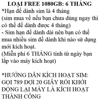 Siêu Thánh Sim 4G Mới, Miễn Phí 180GB/tháng, Tặng 60.000đ, Miễn Ph...