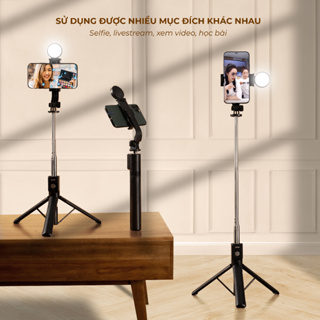 Gậy chụp ảnh Onion hàng cao cấp 3 in 1, kèm tripod, đèn led và điề... Gậy chụp ảnh Onion hàng cao cấp 3 in 1, kèm tripod, đèn led và điề...