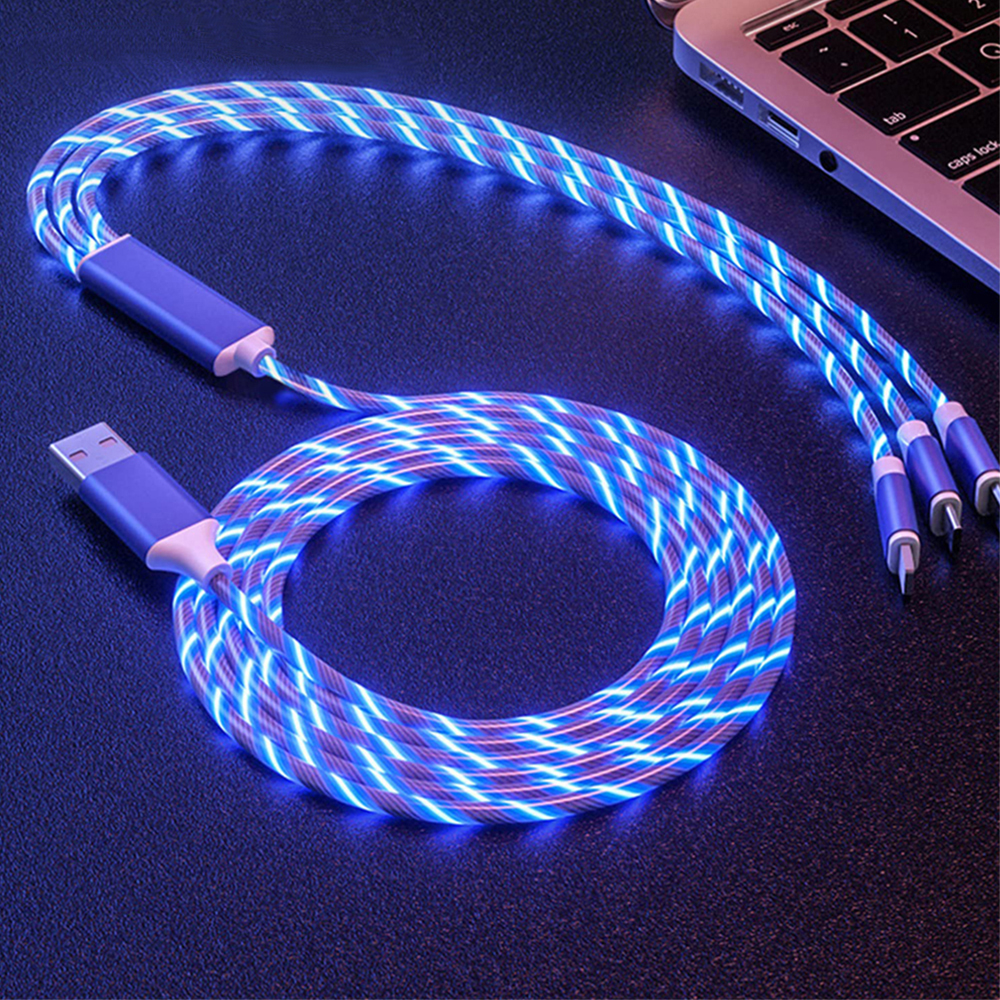 Cáp Sạc LT  Type C  Micro USB 3 Trong 1 Có Đèn LED Phát Sáng Cho Đ...