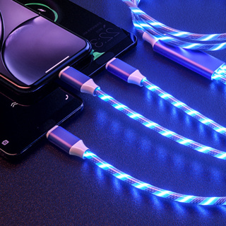 Cáp Sạc LT  Type C  Micro USB 3 Trong 1 Có Đèn LED Phát Sáng Cho Đ...