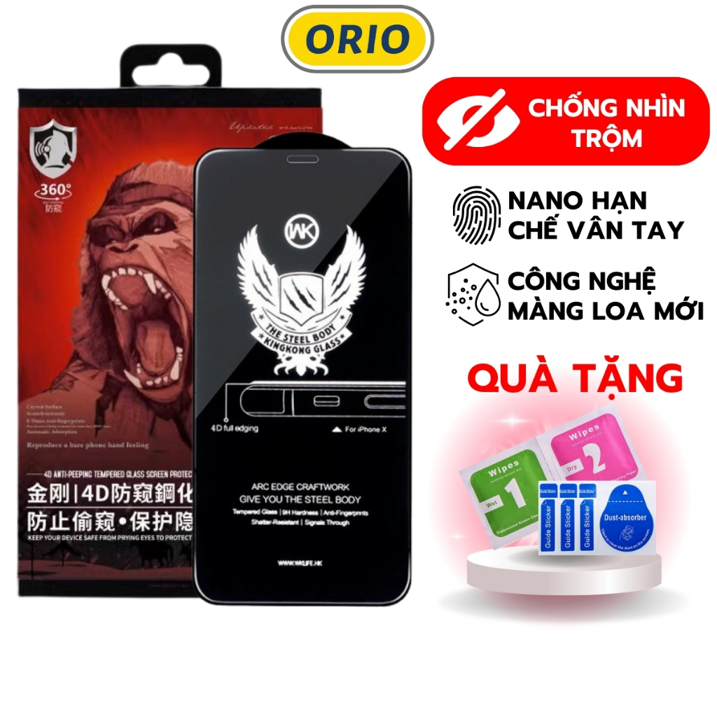 Kính cường lực iphone KingKong chống nhìn trộm 6/6s/6plus/6splus/7...