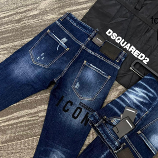 [HÀNG CAO CẤP] Quần Jean Xanh ICON Sẫm Quần Bò DSQUARED Vẩy Sơn Xa...