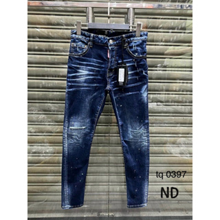 [HÀNG CAO CẤP] Quần JEAN BIKER Dáng Slimfit Dsq2 xanh rách xước vả...