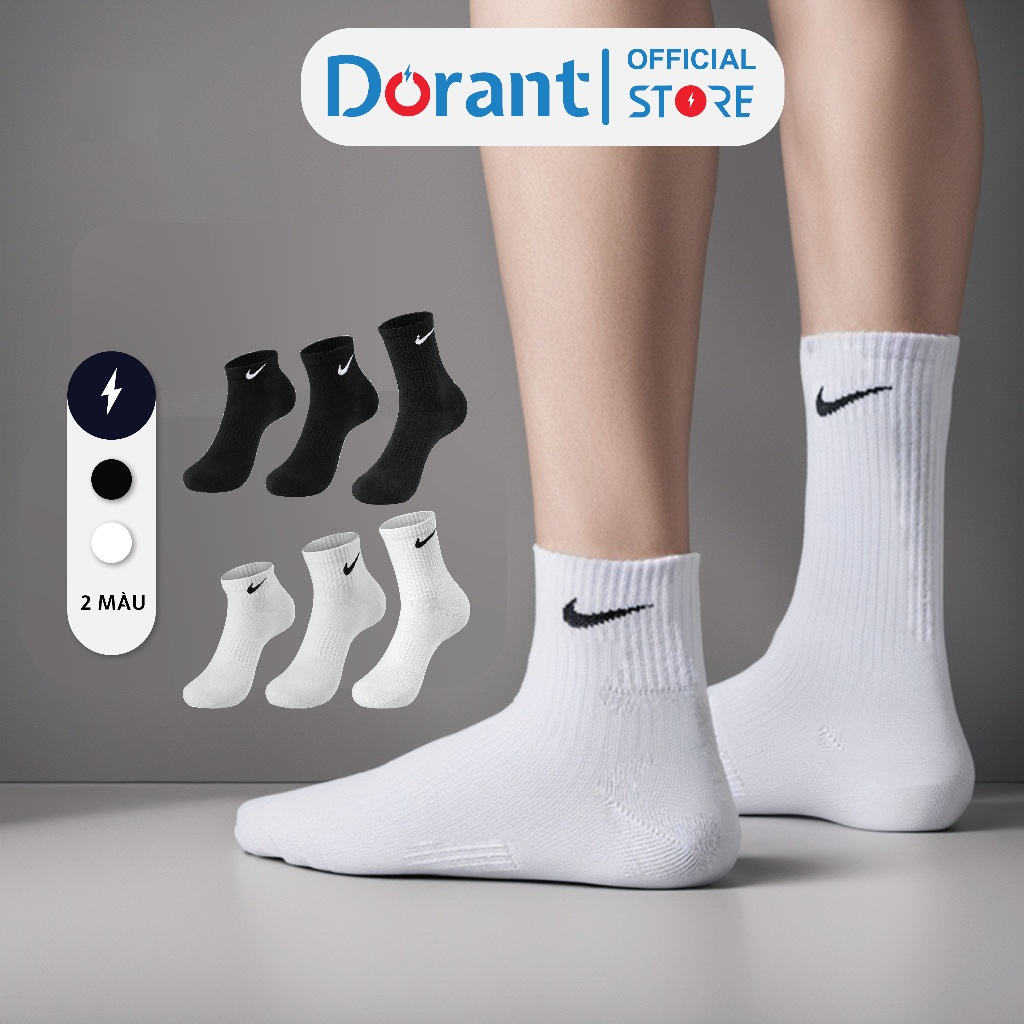 Tất vớ NIKE trắng đen thể thao cổ ngắn cổ trung cổ cao nam nữ vải ...