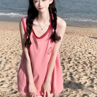 Áo Thun Thể Thao Sát Nách, áo ba lỗ Dáng Rộng Màu Hồng Ngọt Ngào T...