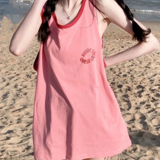 Áo Thun Thể Thao Sát Nách, áo ba lỗ Dáng Rộng Màu Hồng Ngọt Ngào T...