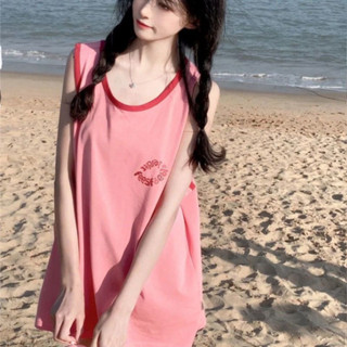 Áo Thun Thể Thao Sát Nách, áo ba lỗ Dáng Rộng Màu Hồng Ngọt Ngào T...