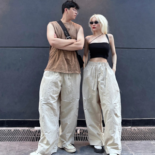 Quần Dài Chất Gió Nhăn Parachute Pants Harem Dáng Thụng Nam Nữ Uni...