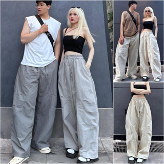 Quần Dài Chất Gió Nhăn Parachute Pants Harem Dáng Thụng Nam Nữ Uni...