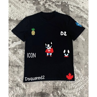 Áo Dsquared Icon Nam Nữ Họa Tiết Hình Cún Nhiều Hình Nhỏ Áo Thun D...