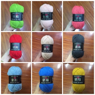 Len Milk Cotton 50g Baby Bảng 62 Màu. Cuộn Len Sợi Cotton...