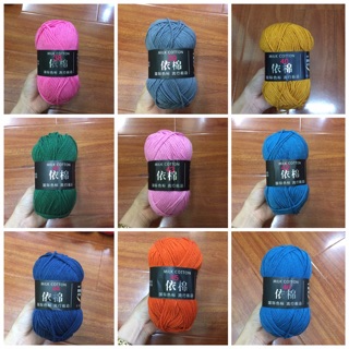 Len Milk Cotton 50g Baby Bảng 62 Màu. Cuộn Len Sợi Cotton...