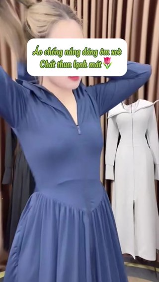Áo Khoác Chống Nắng Toàn Thân Nữ Dáng Váy thun lạnh chống tia cực ...