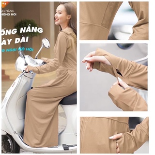 Áo Chống Nắng Nữ Toàn Thân 2 Lớp Dáng Dài cản tia UV, tản nhiệt 2 ...