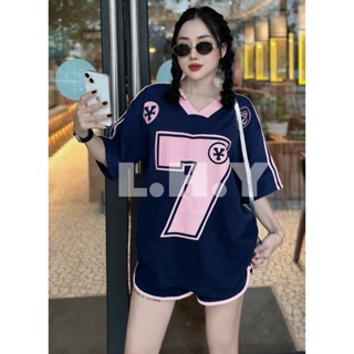 SET ĐỒ NỮ, BỘ ĐỒ NỮ SỐ 7 CỔ V PHỐI VIỀN IN SỐ MĨ QUẦN SOOC ĐÙI CHẤ...