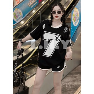 SET ĐỒ NỮ, BỘ ĐỒ NỮ SỐ 7 CỔ V PHỐI VIỀN IN SỐ MĨ QUẦN SOOC ĐÙI CHẤ...