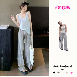 Quần ông rộng kẻ sọc chất liệu đũi xốp siêu mềm mát mặc mùa hè jul... Quần ông rộng kẻ sọc chất liệu đũi xốp siêu mềm mát mặc mùa hè jul...