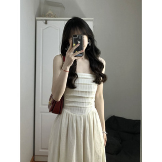 Váy Trắng Nữ Cúp Ngực Dáng Dài, Váy Công Chúa Siêu Nữ Tính ( có bi...