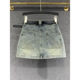 Chân váy bò nữ, chân váy jeans dáng ngắn may hai túi bên hông siêu...
