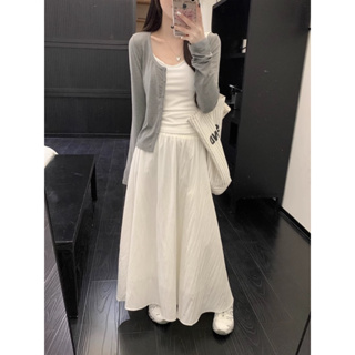 Chân váy midi xòe chất đũi ngọc dáng dài có lót trong cạp chun bồn...