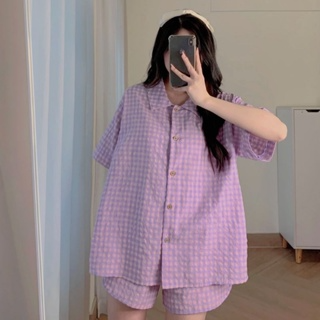 Sét bộ Pyjama Kẻ Phong Cách Hàn Quốc Siêu Hot - ảnh thật trải sàn...