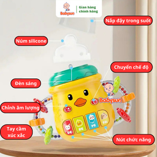 Bình sữa đồ chơi cầm tay cho bé gặm nướu xúc xắc,phát nhạc và đèn,...