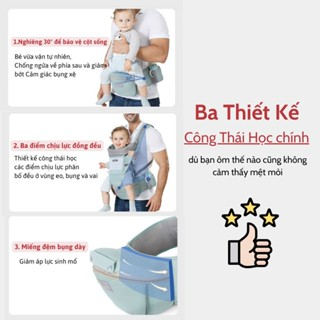 Địu em bé sơ sinh 9 tư thế có ghế chống gù đa năng cao cấp từ 0-36...