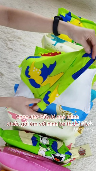 Gối Nằm Cho Bé Sơ Sinh Và Trẻ Em Cotton Mềm Mát Gòn Microfiber Nhi...