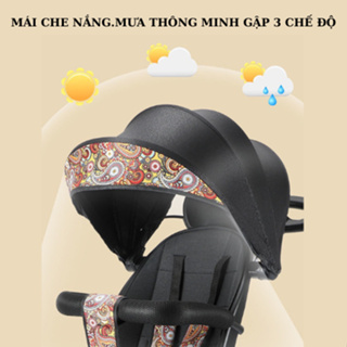 Xe đẩy M8 gấp đảo chiều 360 độ, ngả sâu 170 độ, có đệm và mái che,...
