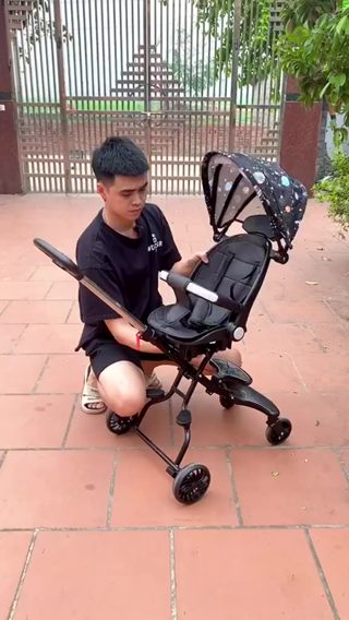 Xe đẩy M8 gấp đảo chiều 360 độ, ngả sâu 170 độ, có đệm và mái che,...